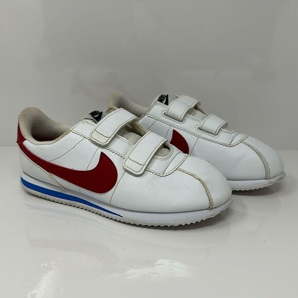 Nike Cortez Basic SL Kids 3Y White Red Blue Shoes Forrest Gump 904767 103 - Picture 1 of 6